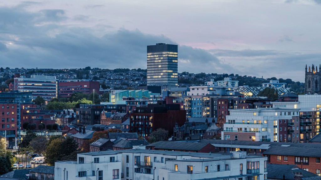 South Yorkshire skyline at dusk